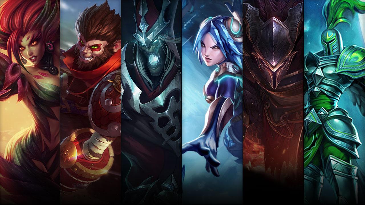 Frostblade Irelia, Dragonslayer Pantheon and Viridian Kayle plus Zyra, Wukong and Karthus