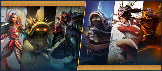 Ninja Rammus, Blood Moon Akali Blood Moon Shen, Irelia, Rammus and Zed