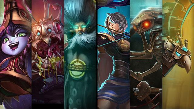 Amethyst Ashe, Jurassic Cho'Gath and Hextech Anivia plus Lulu, Kog'Maw and Zilean