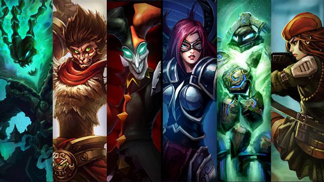 Infiltrator Irelia, Runeborn Xerath and Resistance Caitlyn plus Thresh, Wukong and Shaco