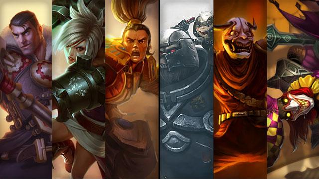 Demolisher Nunu, Blood Moon Shen and Royal Shaco plus Jayce, Riven and Xin Zhao
