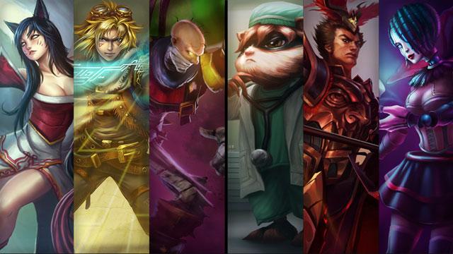 Kennen M.D., Warring Kingdoms Jarvan IV and Gothic Orianna plus Ahri, Ezreal and Singed