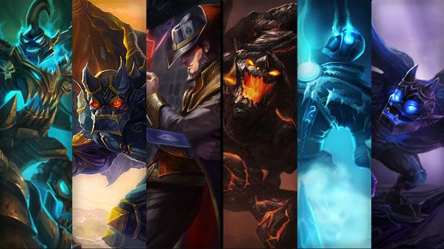 Obsidian Malphite, Frozen Terror Nocturne and Enchanted Galio plus Hecarim, Galio and Twisted Fate