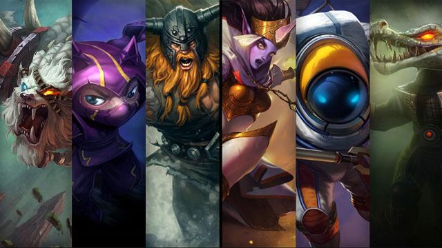 Celestine Soraka, AstroNautilus and Galactic Renekton plus Rengar, Kennen and Olaf