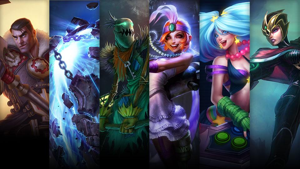 Mafia Jinx, Arcade Sona and Crimson Elite Riven plus Jayce, Xerath and Fiddlesticks