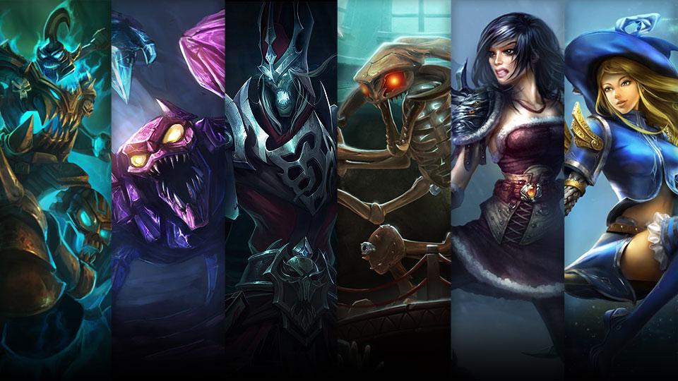 Jurassic Cho'Gath, Bandit Sivir and Sorceress Lux plus Hecarim, Skarner and Karthus