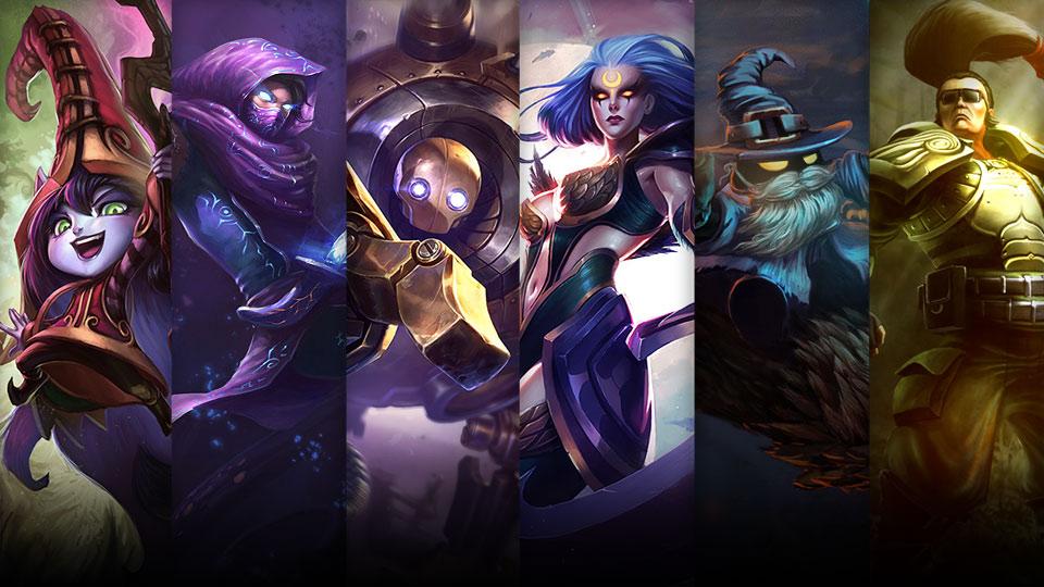 Dark Valkyrie Diana, Veigar Greybeard and Commando Xin Zhao plus Lulu, Malzahar and Blitzcrank