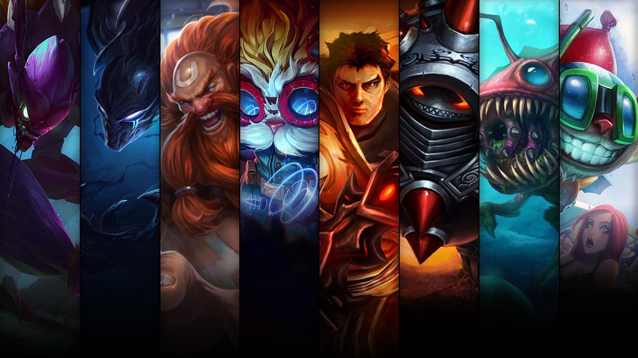 Pool Party Ziggs, Deep Sea Kog'Maw, Chrome Rammus and Sanguine Garen plus Kha'Zix, Nocturne, Gragas and Heimerdinger