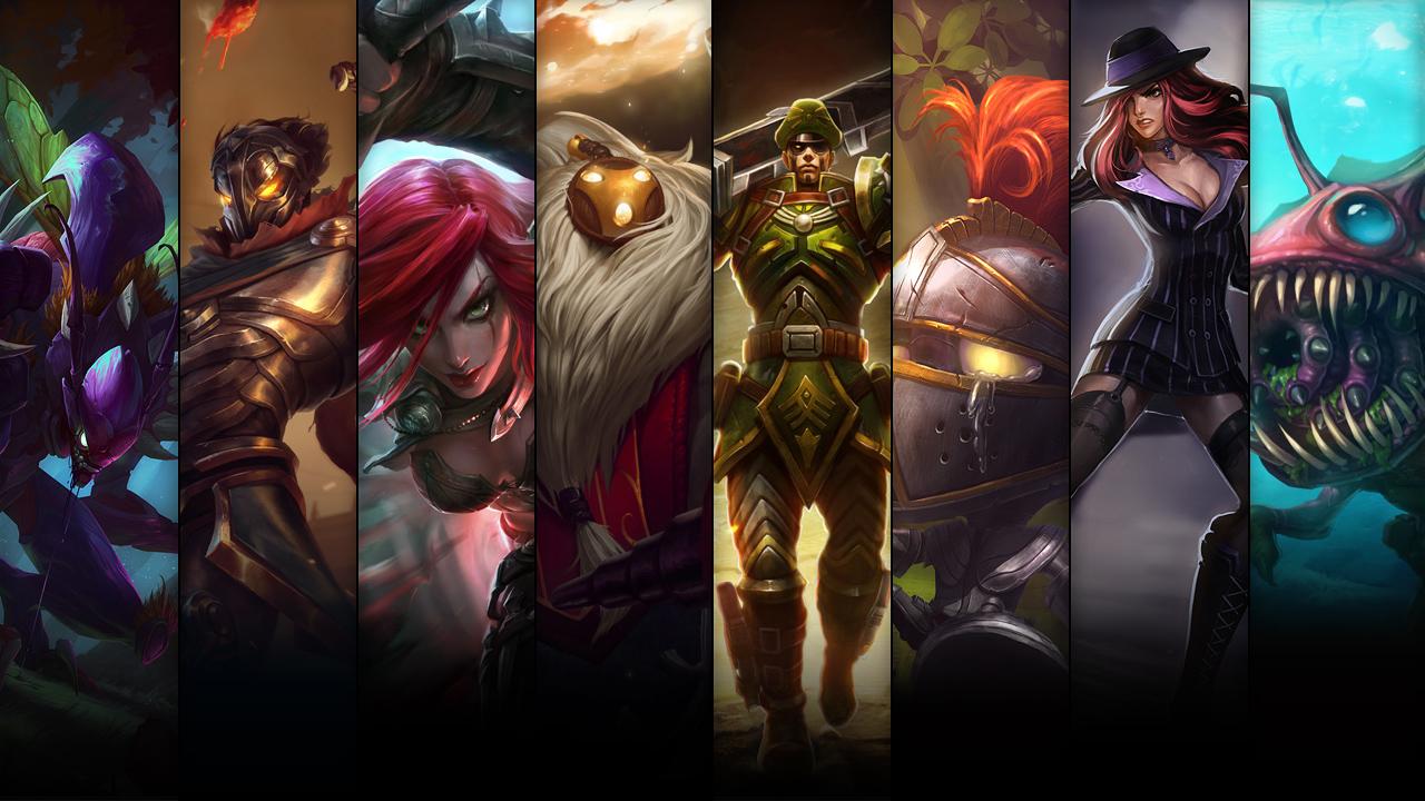 Deep Sea Kog'Maw, Mafia Miss Fortune, Little Knight Amumu and Commando Jarvan IV plus Kha'Zix, Bard, Viktor and Katarina