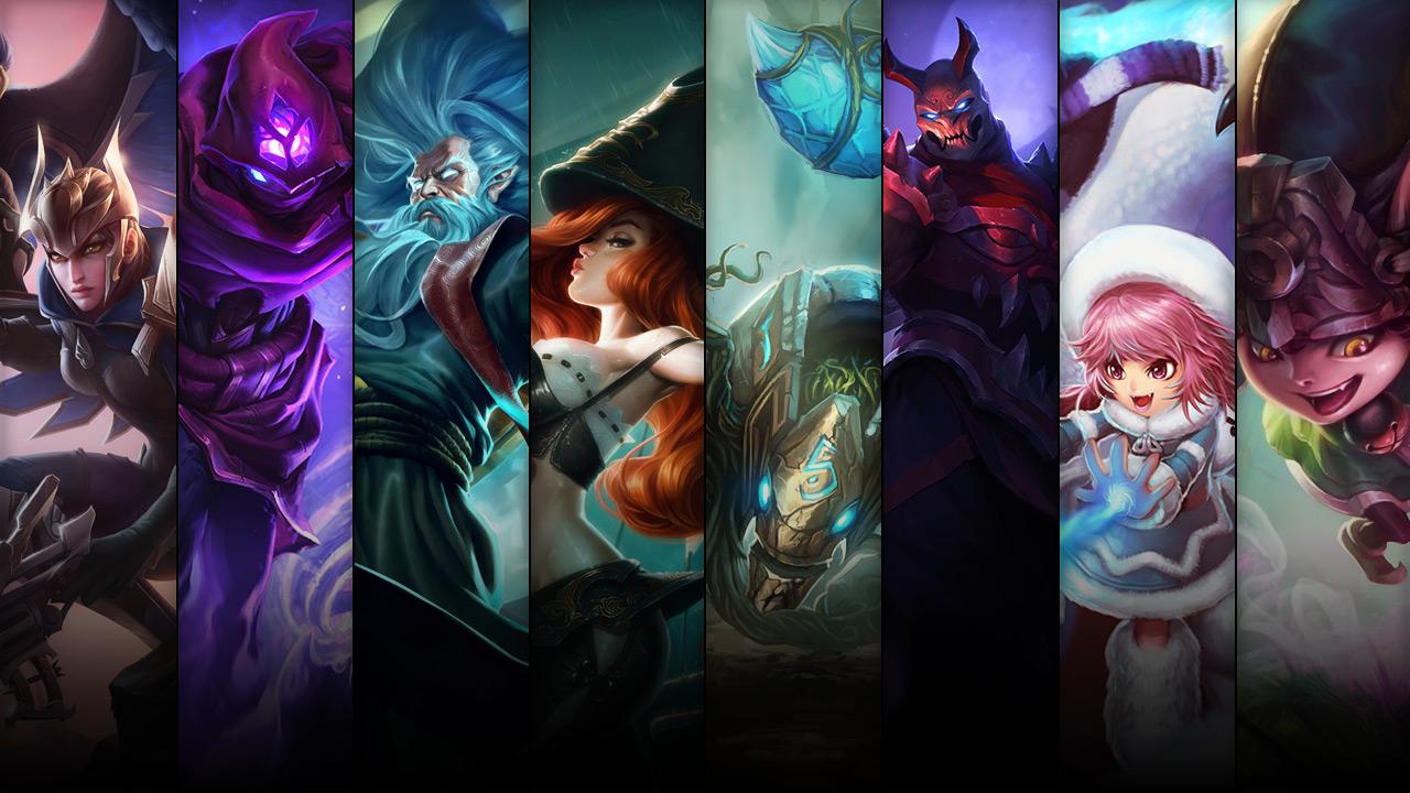 Dragon Trainer Lulu, Frostfire Annie, Blood Moon Shen and Earthrune Skarner plus Quinn and Valor, Malzahar, Miss Fortune and Zilean