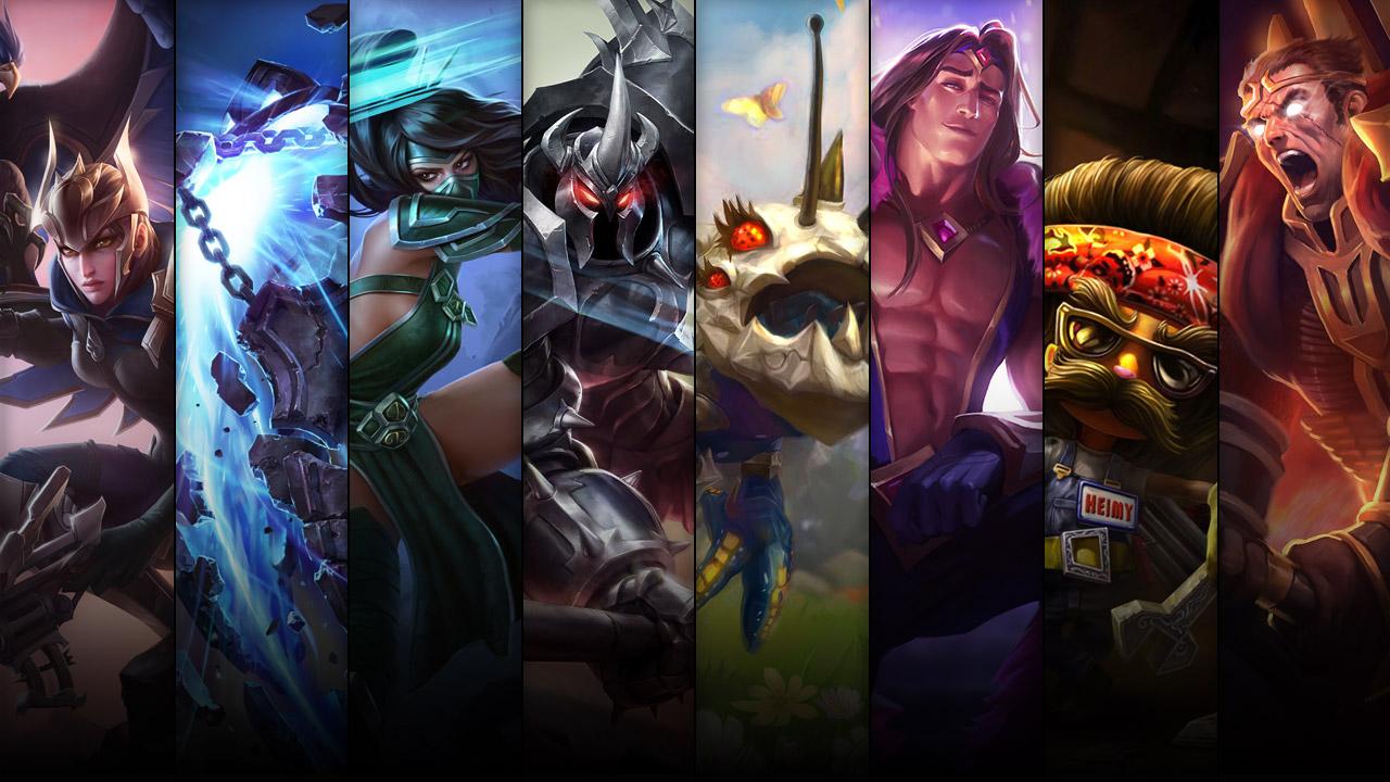 Lord Darius, Piltover Customs Heimerdinger, Armor of the Fifth Age Taric and Monarch Kog'Maw plus Quinn and Valor, Xerath, Akali and Mordekaiser