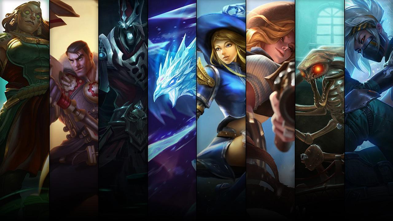 Silverfang Akali, Jurassic Cho'Gath, Cowgirl Miss Fortune and Sorceress Lux plus Illaoi, Jayce, Karthus and Anivia