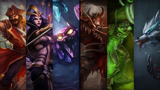 Warmonger Sion, Hextech Singed and Tundra Hunter Warwick plus Gangplank, LeBlanc and Skarner