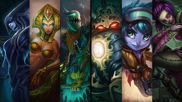 Abyssal Nautilus, Rocket Girl Tristana and Sewn Chaos Orianna plus Lissandra, Cassiopeia and Fiddlesticks