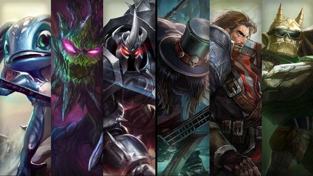 Pentakill Yorick, Rugged Garen and Commando Galio plus Fizz, Maokai and Mordekaiser